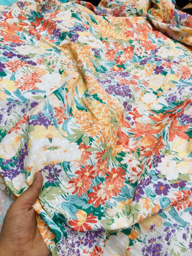 Most Premium Pure Double Cloth Cotton PRINTED FABRIC (Big WIDTH!!)