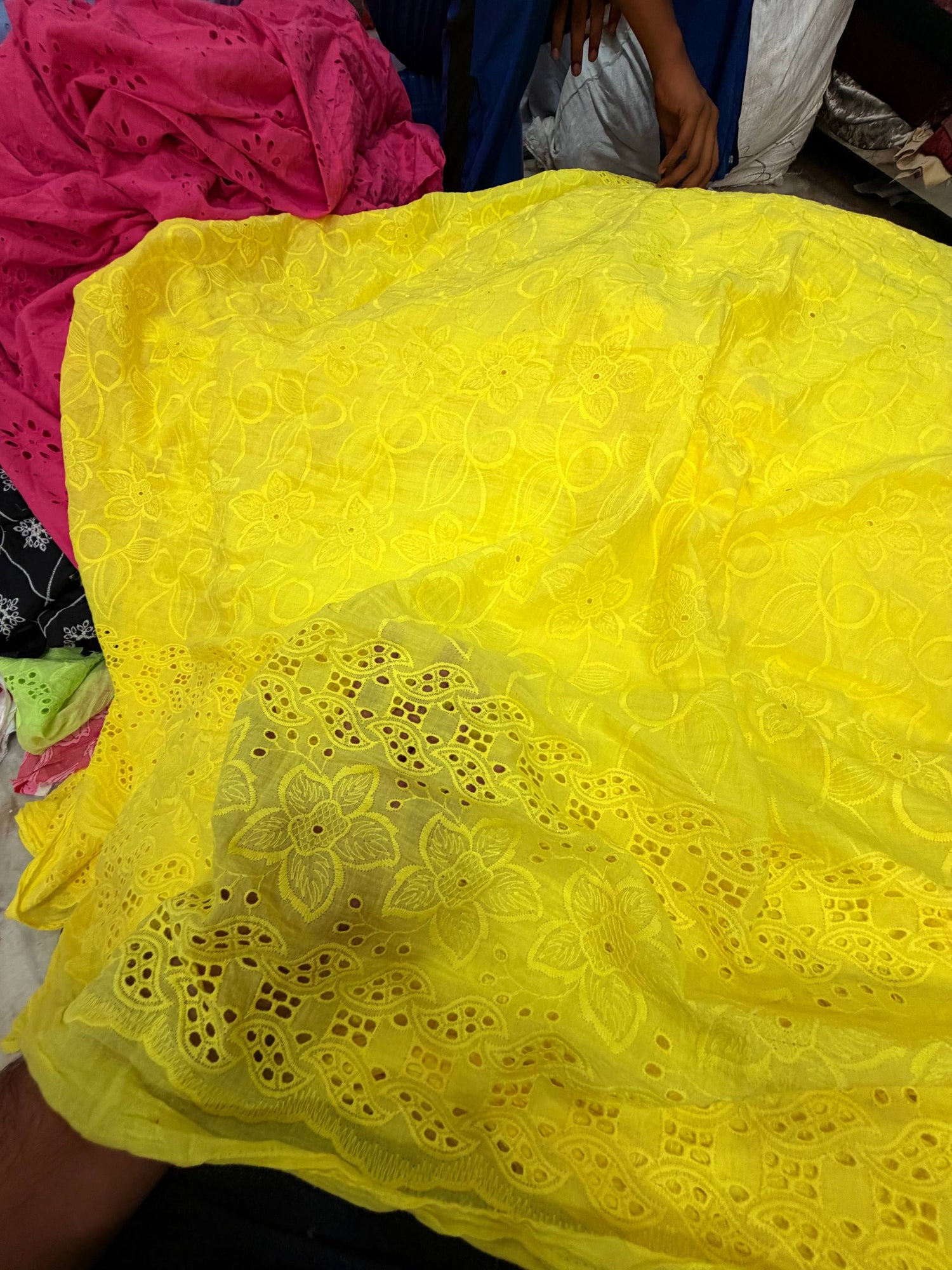 Most Premium Pure Hakuba Chikankari Cotton Fabric (Big WIDTH!!)