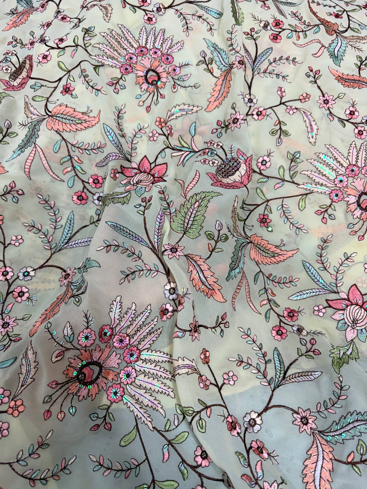 Most Premium Pure Georgette Embroidery Fabric