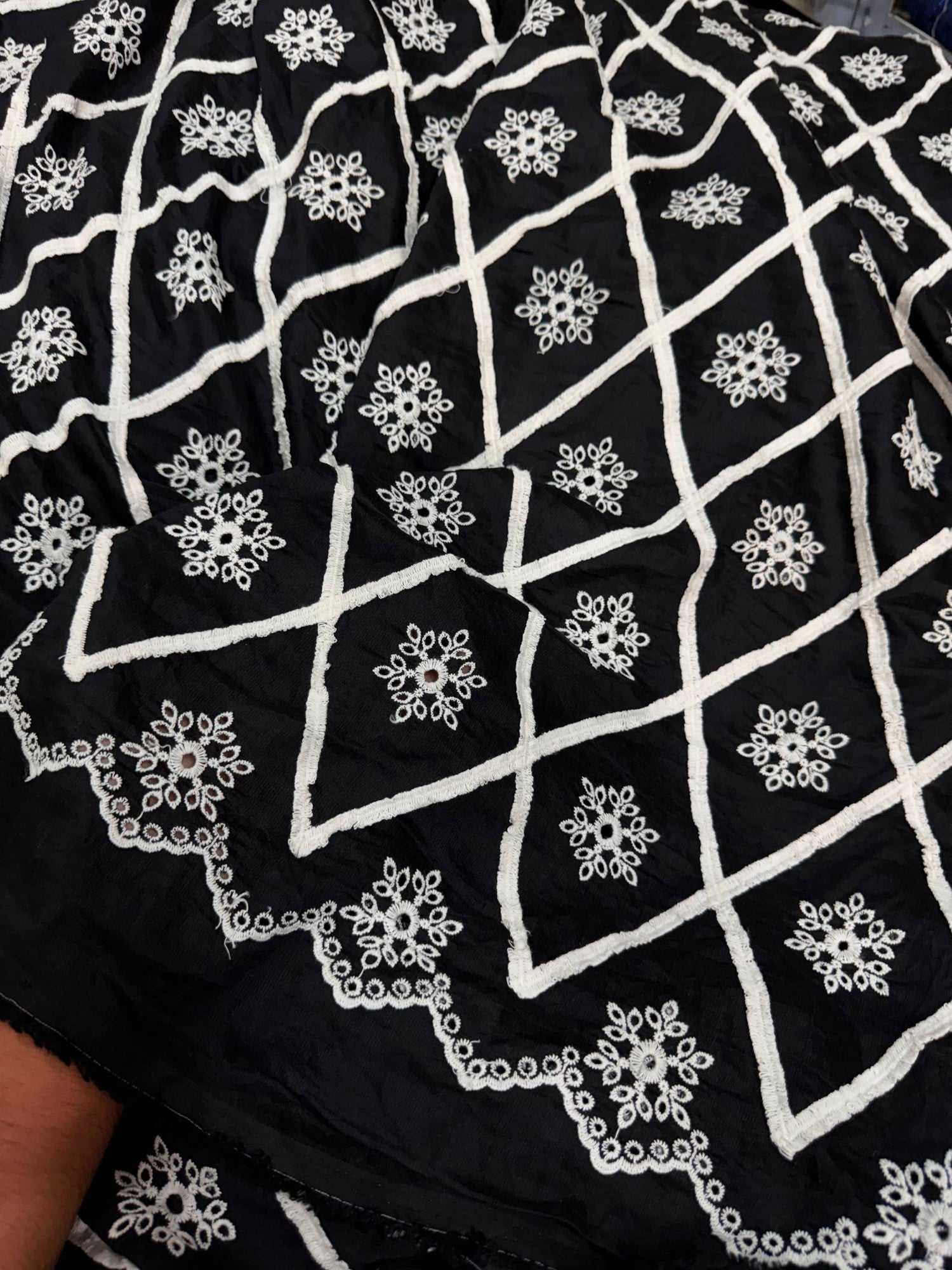 Most Premium Pure Hakuba Chikankari Cotton Fabric (Big WIDTH!!)