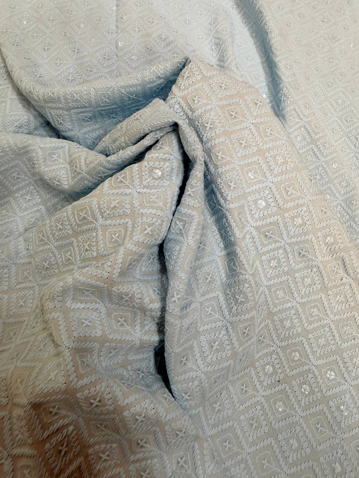Most Premium Pure Hakuba Chikankari Cotton Fabric (Big WIDTH!!)