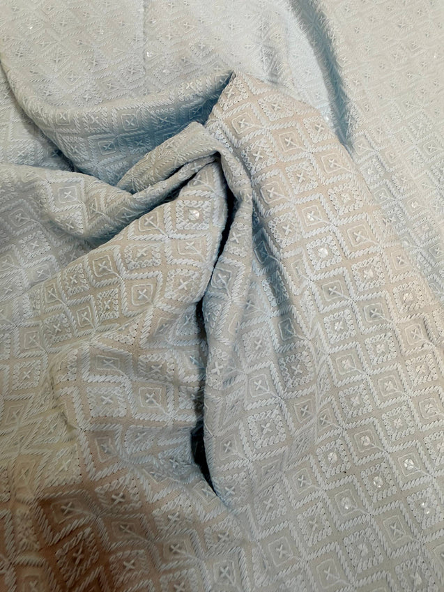 Most Premium Pure Hakuba Chikankari Cotton Fabric (Big WIDTH!!)