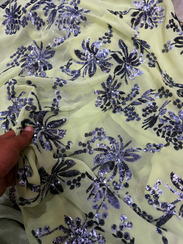 (Sale Discounted Prices) Most Premium Pure Georgette Embroidery FABRIC