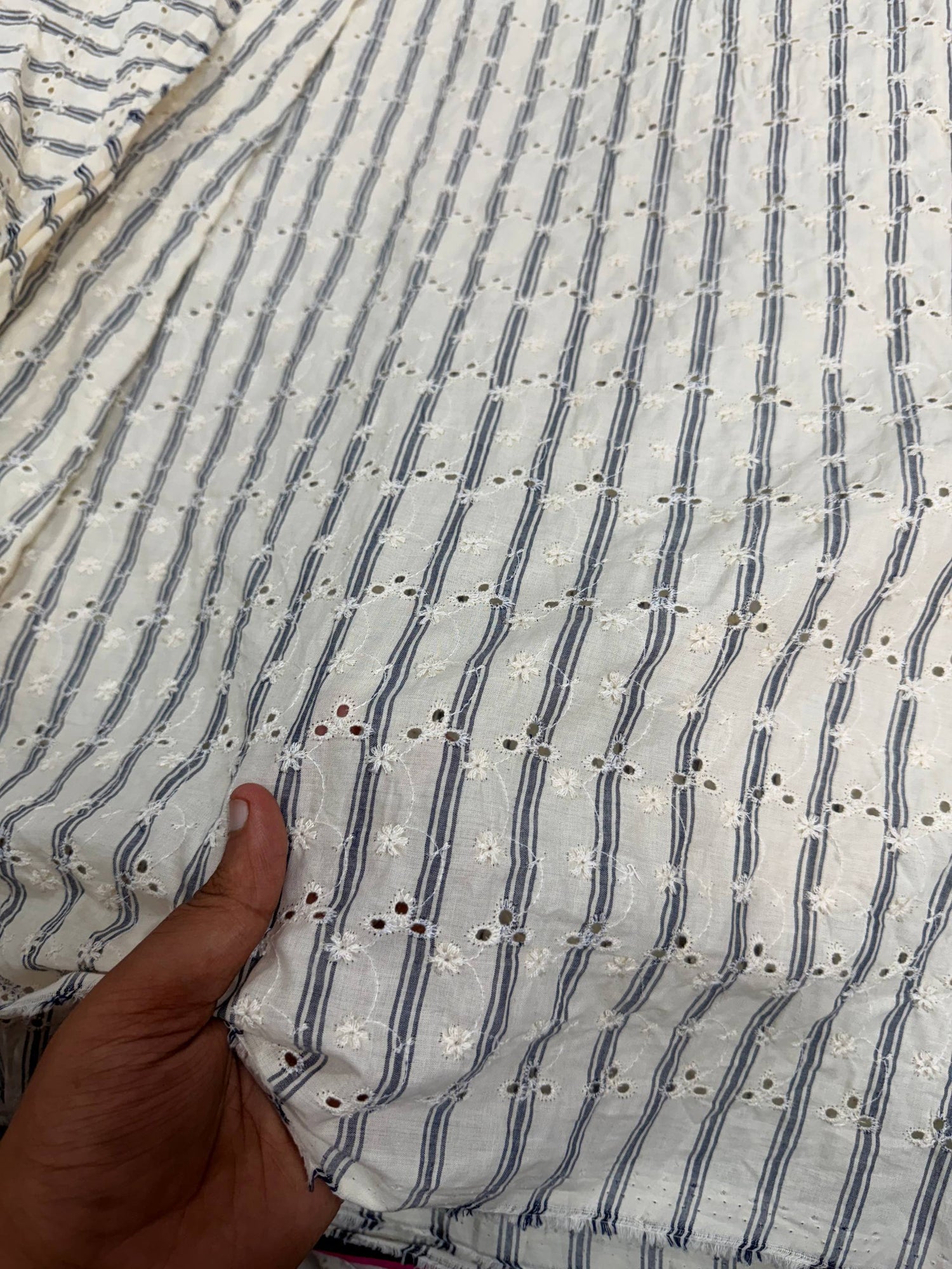 Most Premium Pure PRINTED Hakuba Chikankari Cotton Fabric (Big WIDTH!!)