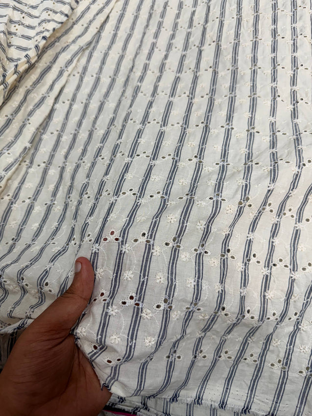 Most Premium Pure PRINTED Hakuba Chikankari Cotton Fabric (Big WIDTH!!)