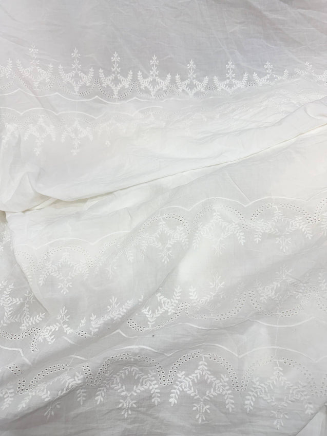 Most Premium Pure Hakuba Chikankari Cotton Fabric (Dyeable Also) (Big WIDTH!!)