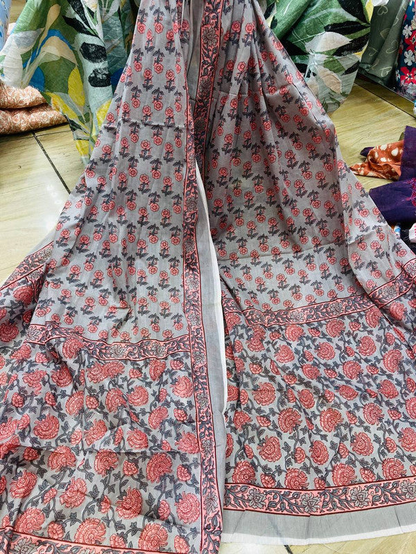 Pure Mul Cotton Printed Branded Dupatta (Full Size)