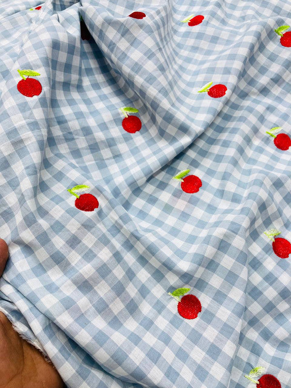 Most Premium Pure Fine Thread Embroidery On PRINTED Cotton FABRIC (Big WIDTH!!)