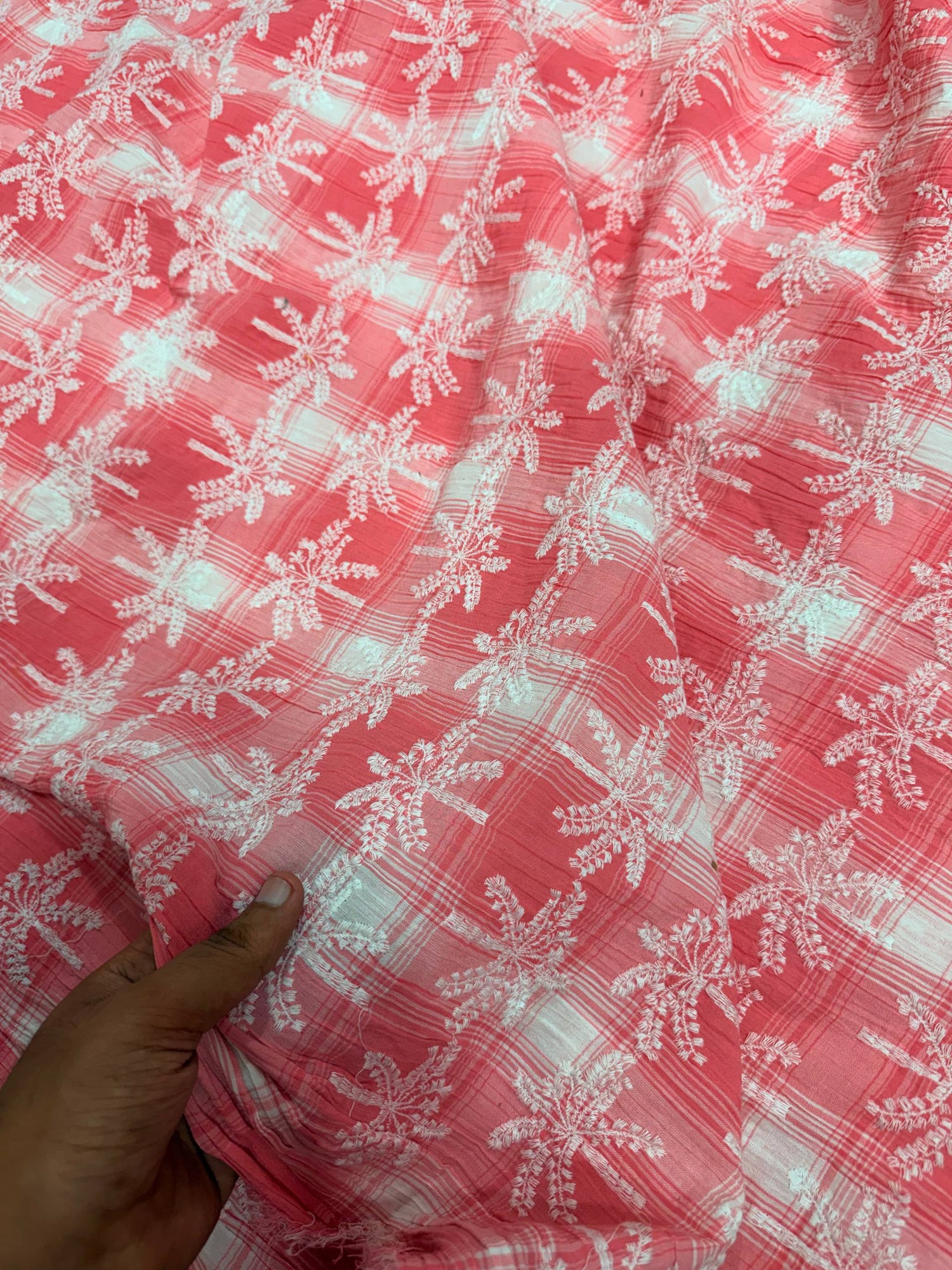 Most Premium Pure Sher Shakkar Cotton Checks PRINT Embroidery