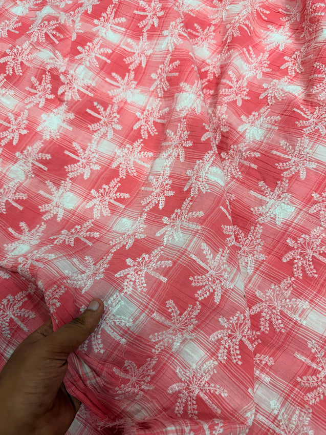 Most Premium Pure Sher Shakkar Cotton Checks PRINT Embroidery