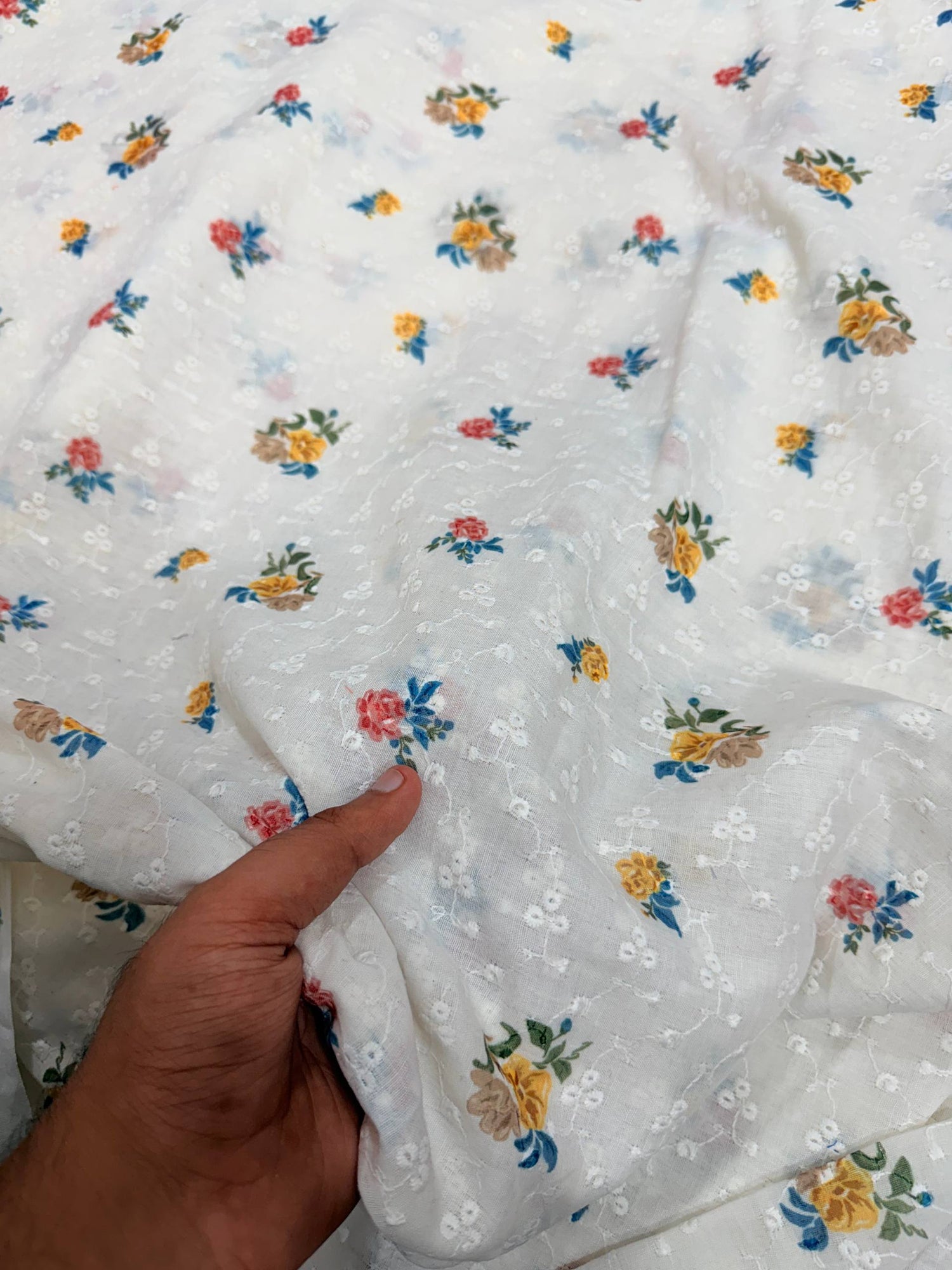 Most Premium Pure PRINTED Hakuba Chikankari Cotton Fabric (Big WIDTH!!)