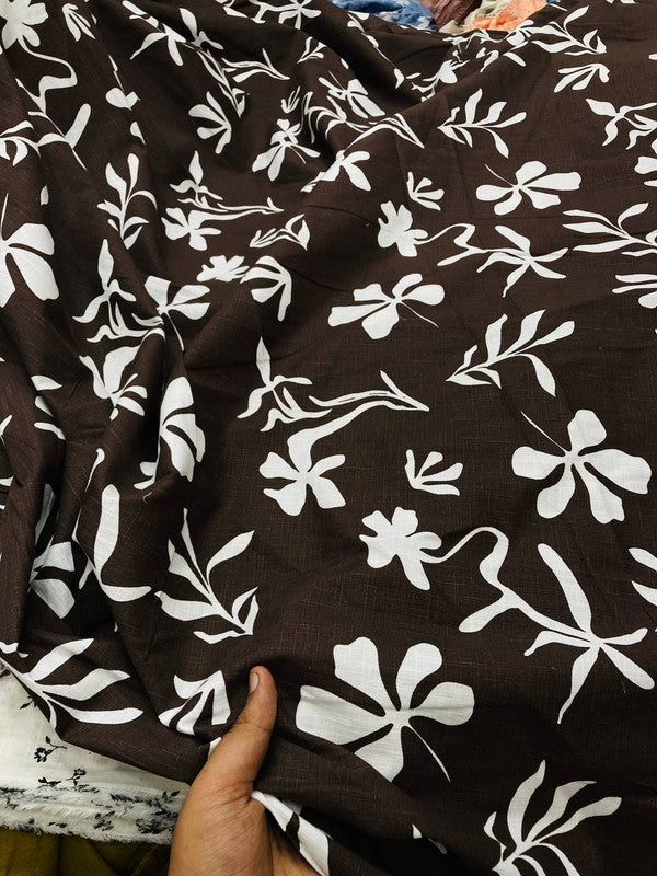 Most Premium BRANDED Pure LINEN Cotton PRINTED FABRIC (Big WIDTH!!)