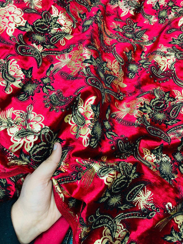 (SALE Prices) Most Premium Imported ICE VELVET FABRIC With Fine Printing (Big WIDTH!!)