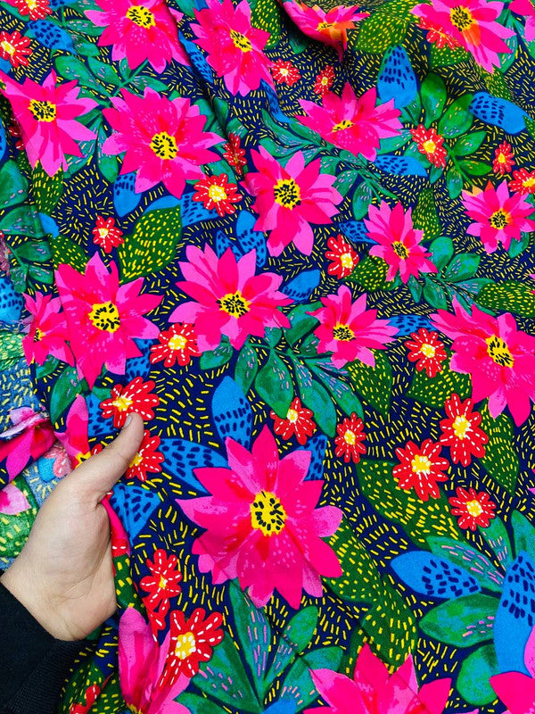 (SALE Prices) Most Premium Pure Modal Rayon Cotton Fabric With Digital PRINTED (Big WIDTH!!)