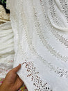 Premium Fine GPO LACEWORK Hakuba Chikan Work On Pure Cotton FABRIC (Big WIDTH!!)
