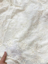 Premium Fine 3D Flower On Pure Cotton (Big WIDTH!!) (Dyeable Also)