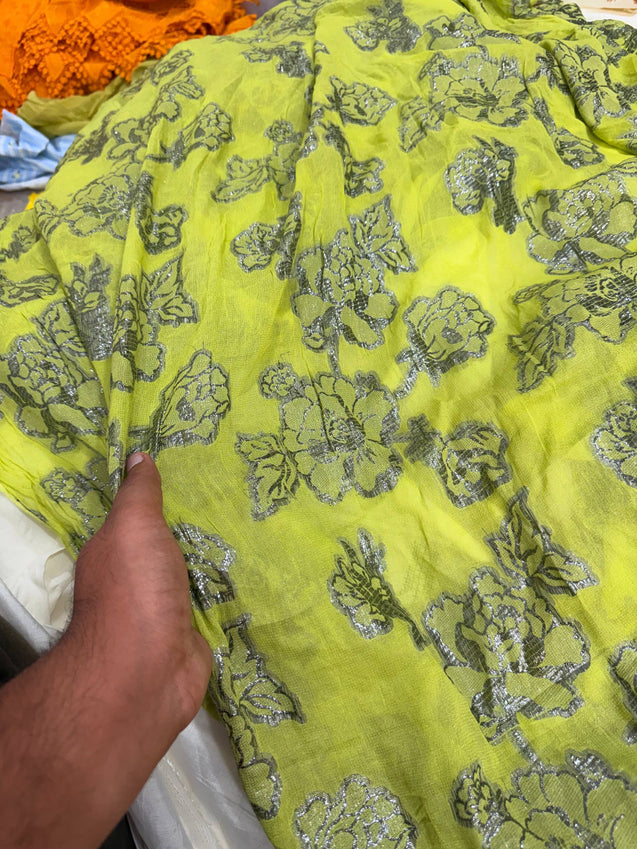Most Premium Fine Zari Weaving On Pure Georgette FABRIC