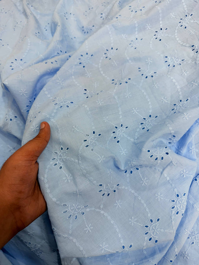 Most Premium Pure Hakuba Chikankari Cotton Fabric (Big WIDTH!!)