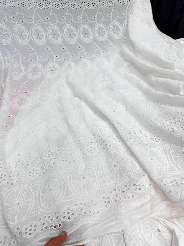 Most Premium Pure Hakuba Chikankari Cotton Fabric (Big WIDTH!!)