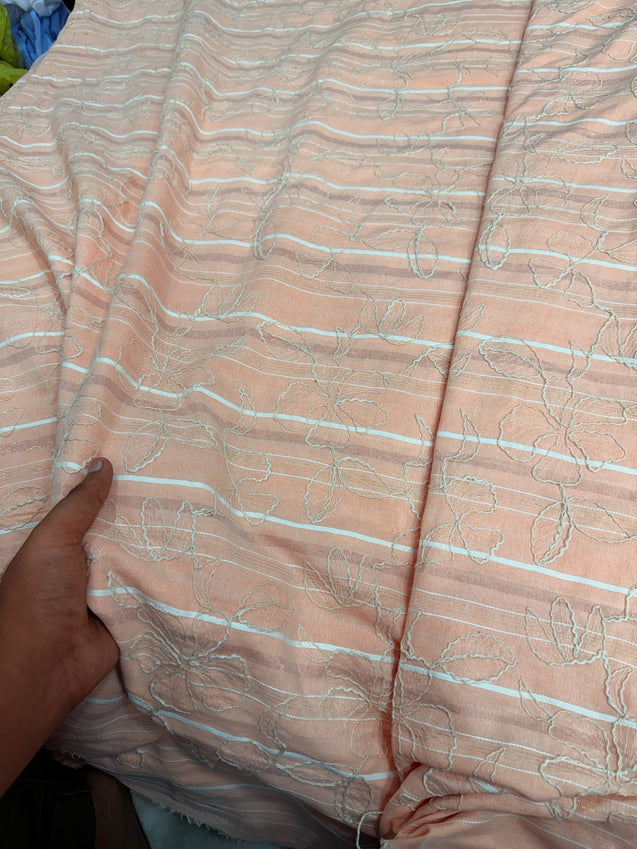 Most Premium Pure 3D Dori Hakuba Chikankari Cotton Fabric (Big WIDTH!!)