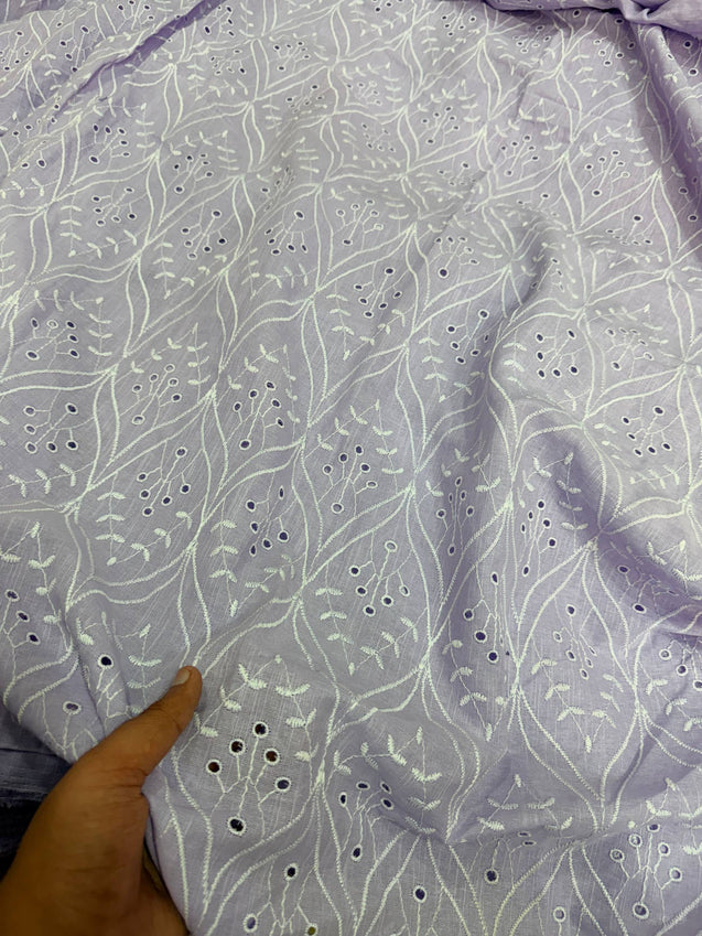 Most Premium Pure Hakuba Chikankari Cotton Fabric (Big WIDTH!!)