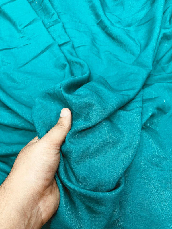 Most Premium Pure Imported Modal Cotton Satin FABRIC (Big WIDTH!!) - (Sea BLUE)