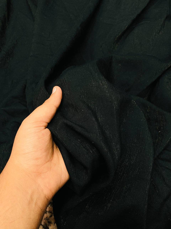 Most Premium Pure Imported Modal Cotton Satin FABRIC (Big WIDTH!!) - (ALL BLACK)