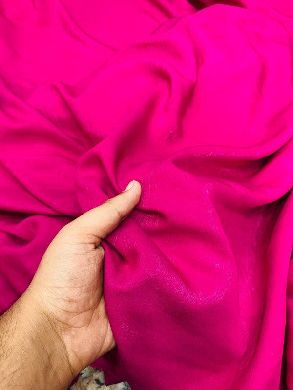Most Premium Pure Imported Modal Cotton Satin FABRIC (Big WIDTH!!) - (Hot PINK)