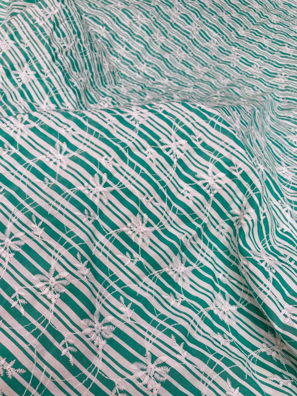 Most Premium Pure Cotton Chikankari Printed Fabric (Big WIDTH!!)