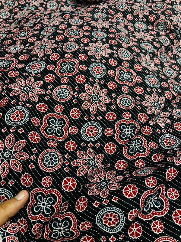 Most Traditional Premium Quality Of Pure HAND Kalamkari Ajrakh Printed Fabric