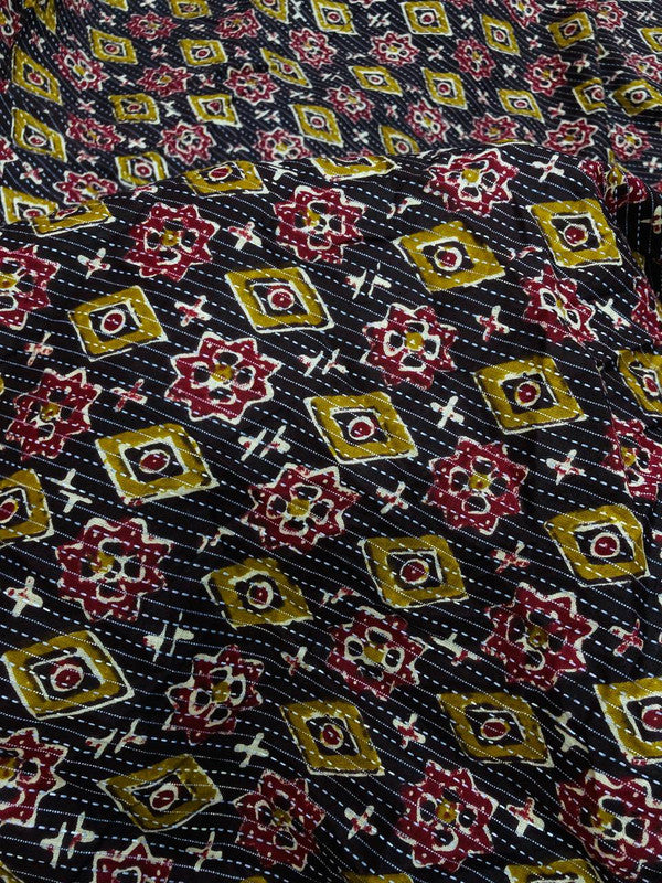 Most Traditional Premium Quality Of Pure HAND Kalamkari Ajrakh Printed Fabric