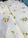 Most Premium Pure Fine Thread Embroidery On PRINTED Cotton FABRIC (Big WIDTH!!)