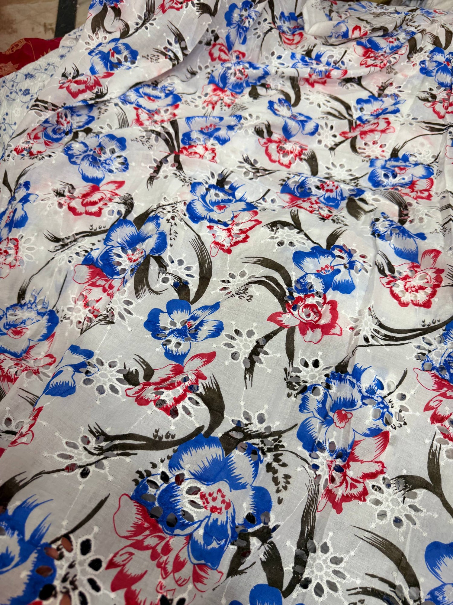 Most Premium Pure Hakuba Chikankari Cotton Fabric (Big WIDTH!!)