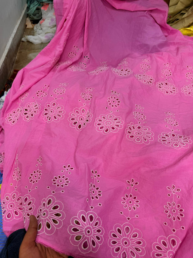 Most Premium Pure Hakuba Chikankari Cotton Fabric (Big WIDTH!!)