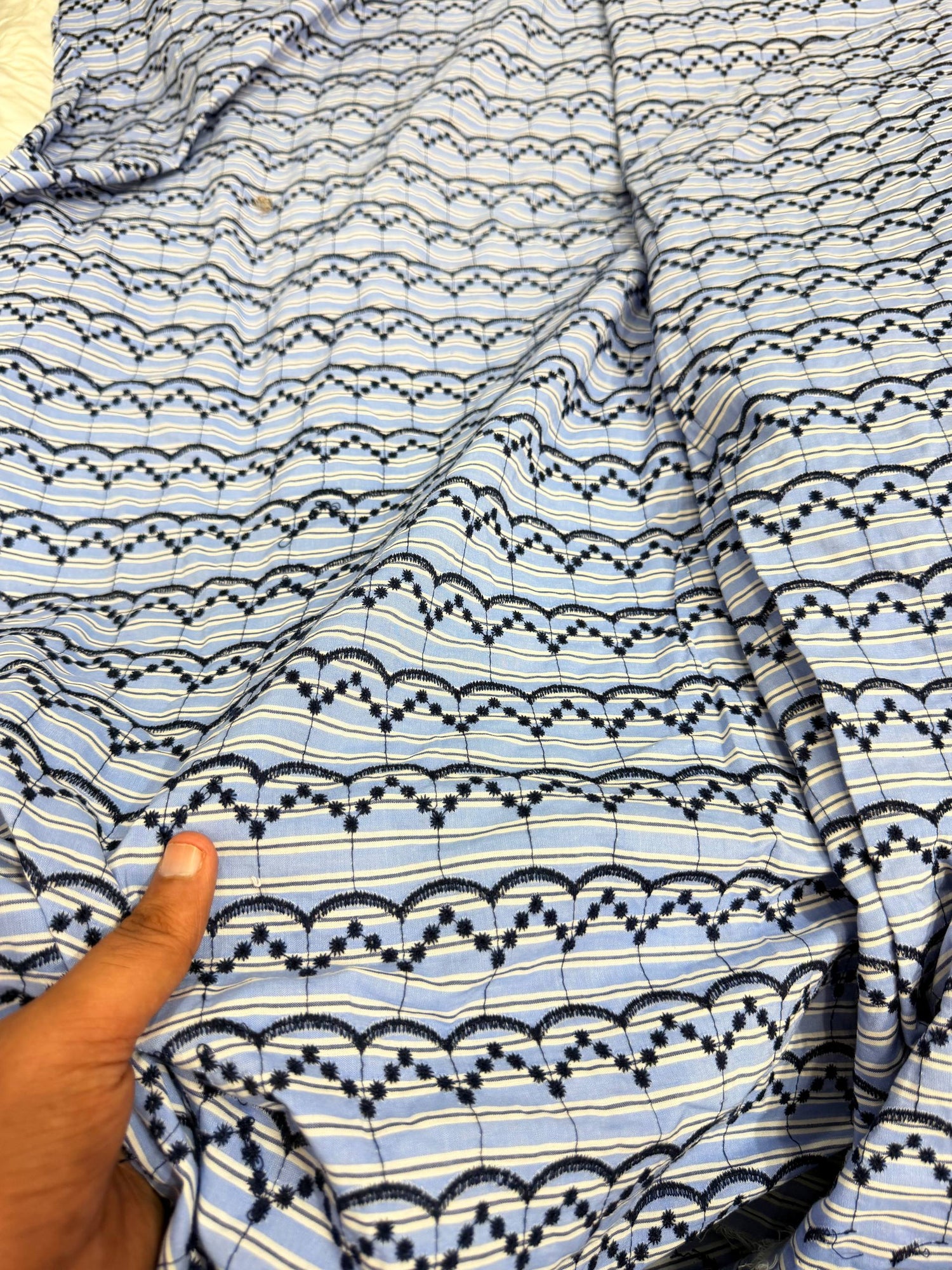 Most Premium Pure Hakuba Chikankari Cotton Fabric (Big WIDTH!!)