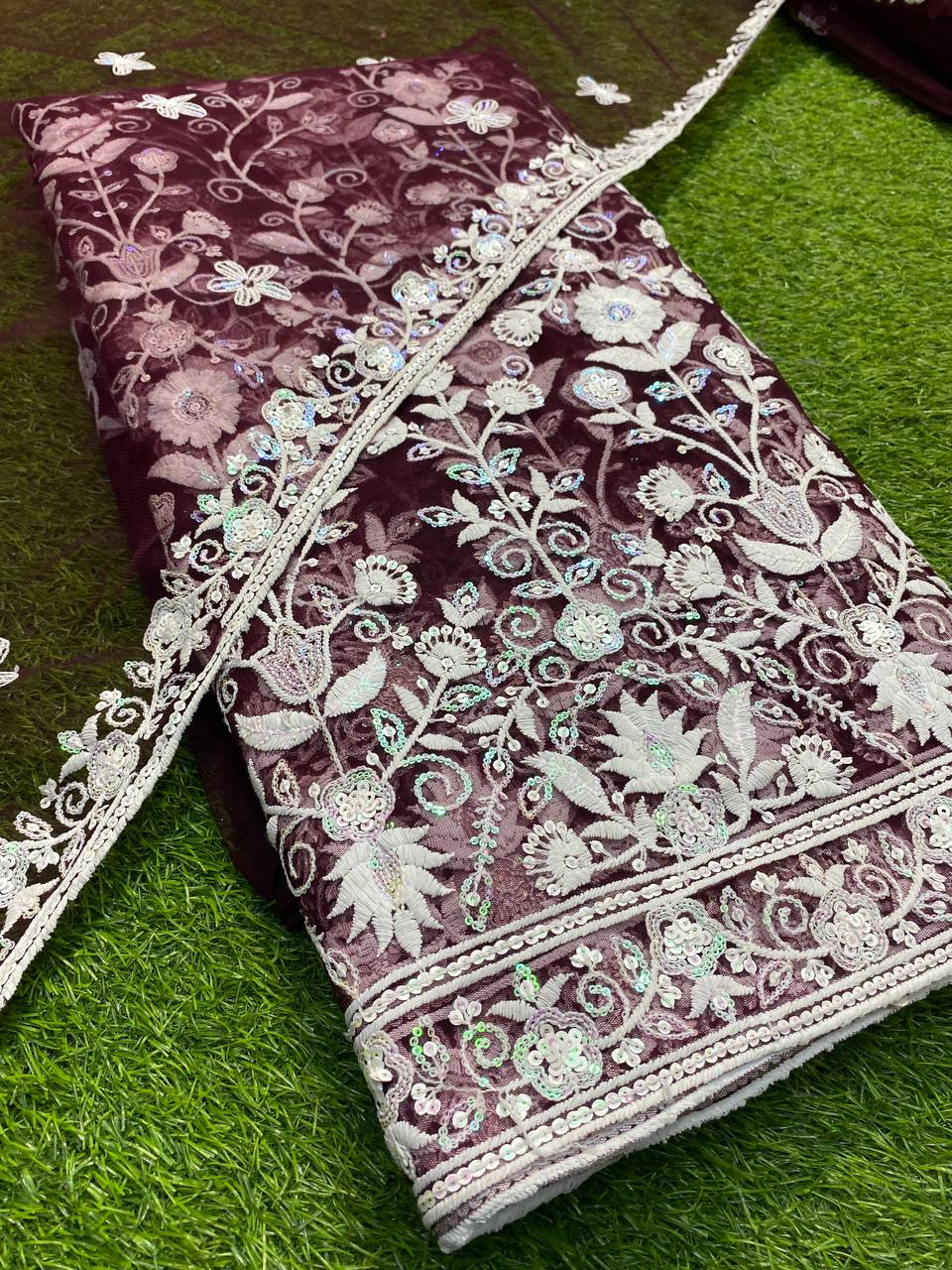 Premium Heavy Net Design Zara Sequin (Dupatta Separate)