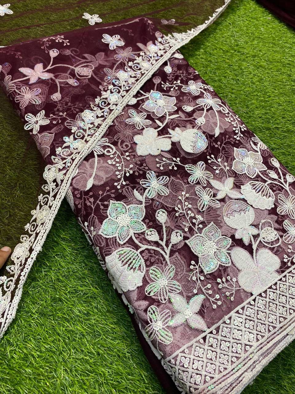 Premium Heavy Net Design Zara Sequin (Dupatta Separate)