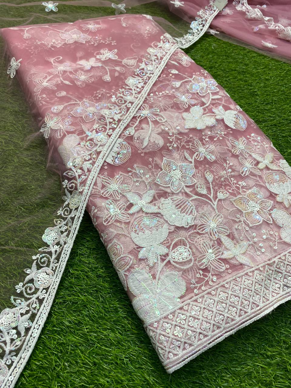 Premium Heavy Net Design Zara Sequin (Dupatta Separate)