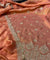 Premium Quality Of Russian Silk Fabric - Border Zari Pattern. (Dupatta Separate) RUST Peach