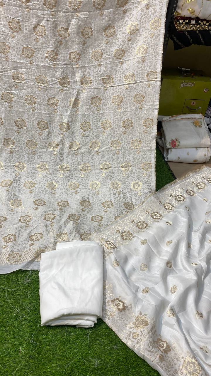 Premium Quality Dola Silk Suits With Dupatta & SALWAR (DYEABLE)