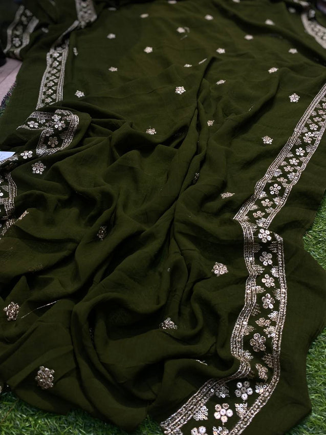 Premium Embroidered Georgette FABRICS ( FOR DUPATTA )