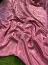 Most Premium Silk - Russian Silk FABRIC Fine Zari Embroidery ( PINK )