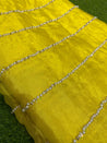 Most Premium Collection Of HAND WORK - Pure Chinon Chiffon Fabric ( Yellow )