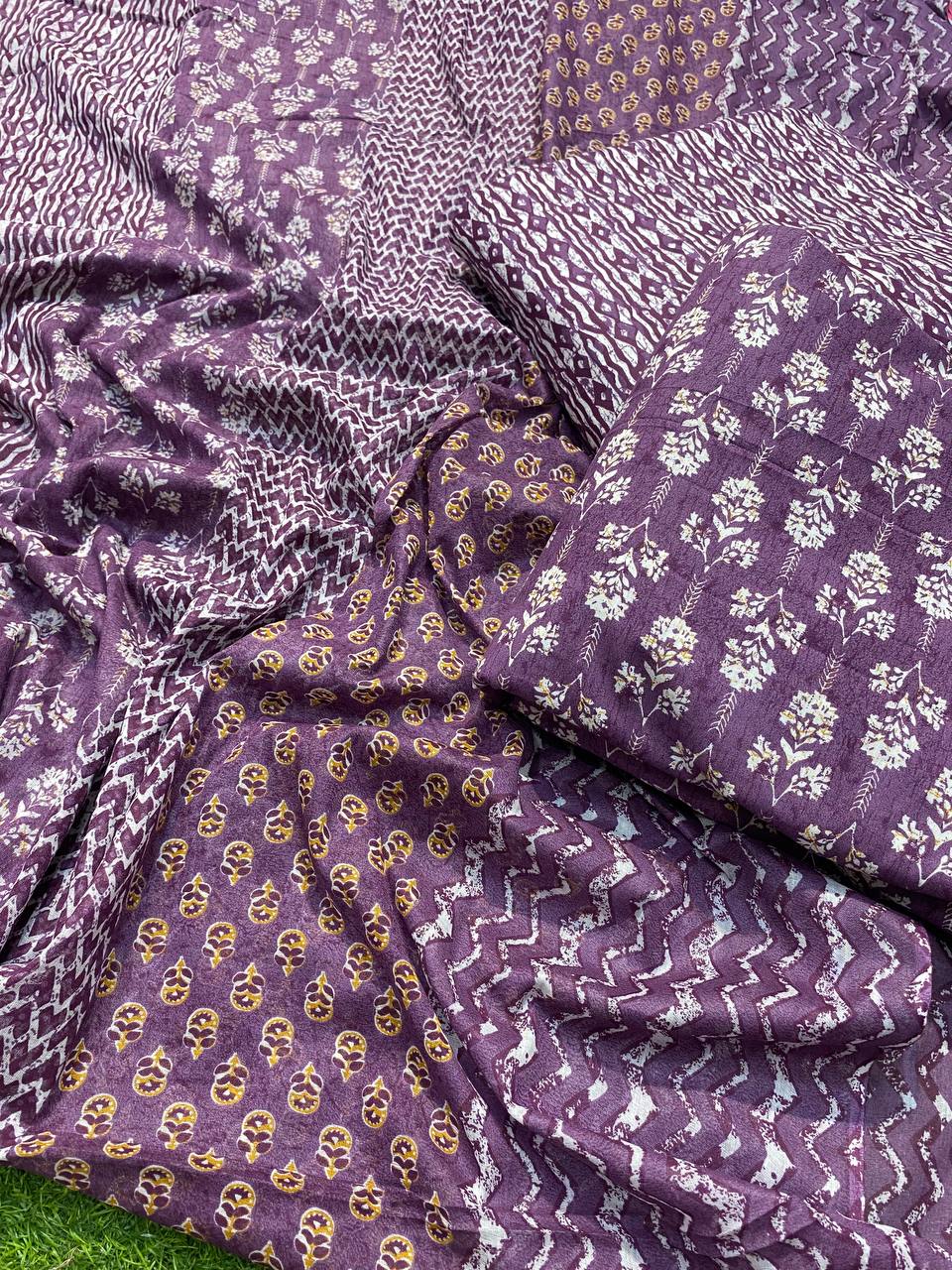 Most Premium Quality Of Pure Cotton Suits With Dupatta ♥