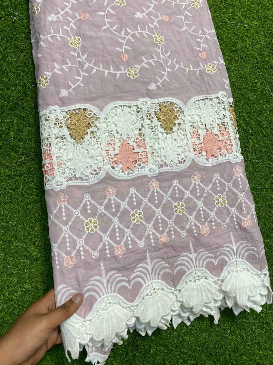 Most Premium Imported Collection Of Applique Embroidery ( Purple Mauve )