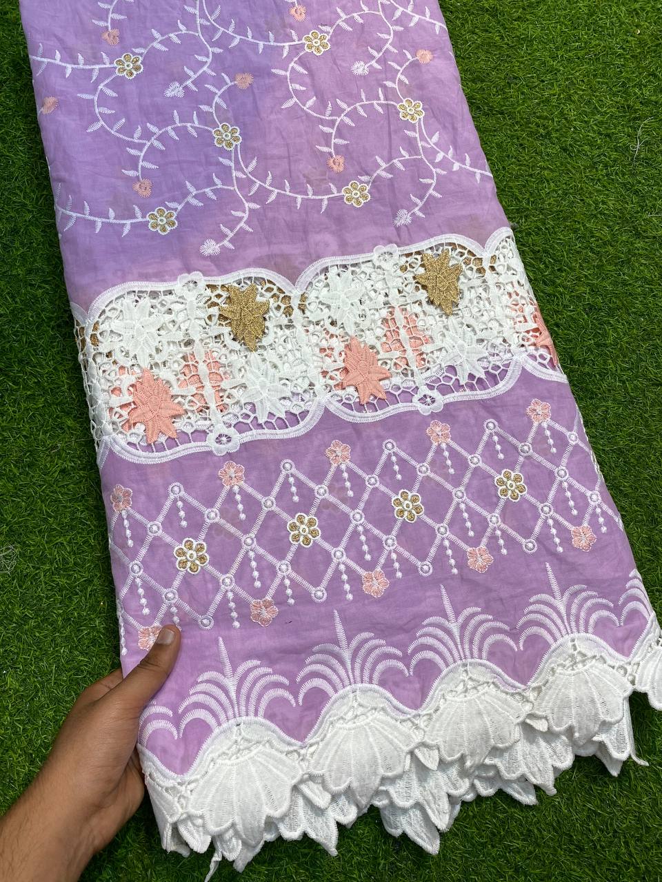 Most Premium Imported Collection Of Applique Embroidery ( Lavender )