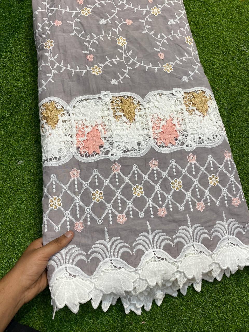 Most Premium Imported Collection Of Applique Embroidery (Grey)