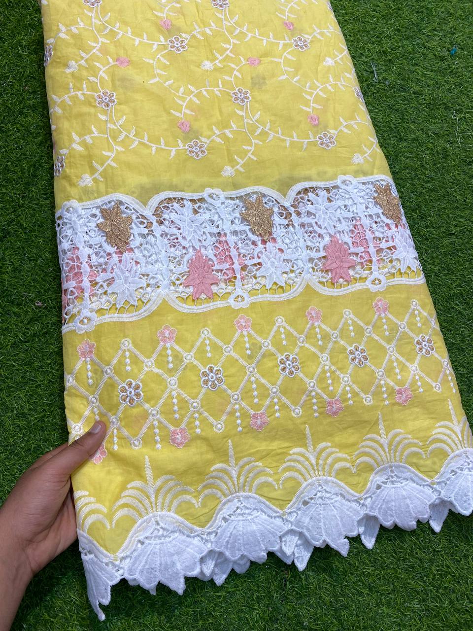 Most Premium Imported Collection Of Applique Embroidery (Yellow)