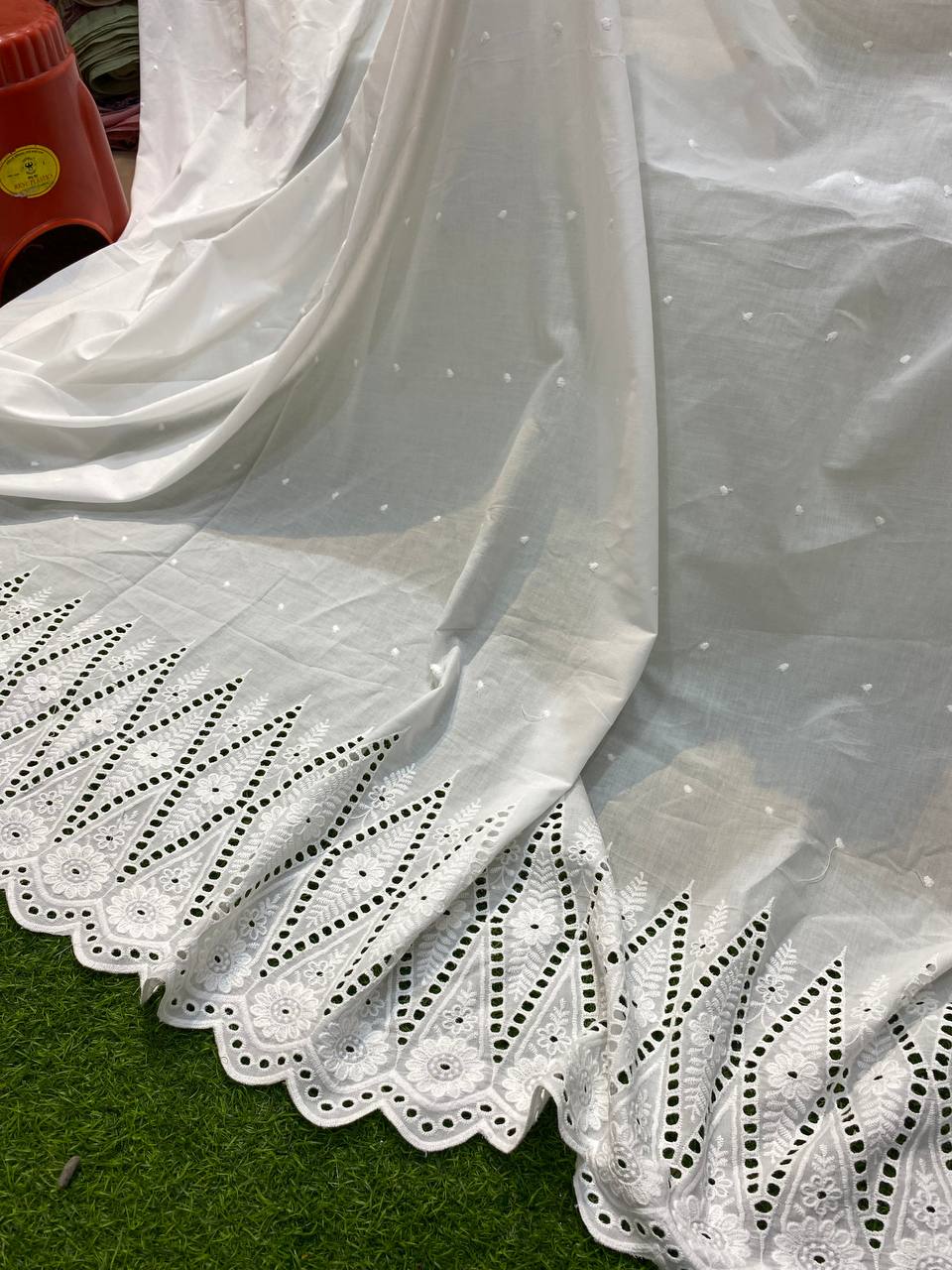 Most Premium Quality Of Chikankari Work With Hakoba Border