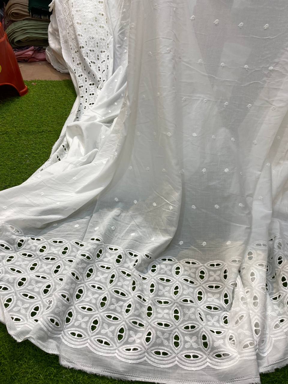 Most Premium Quality Of Chikankari Work With Hakoba Border
